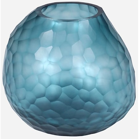 Somme Round Petrol Glass Vase