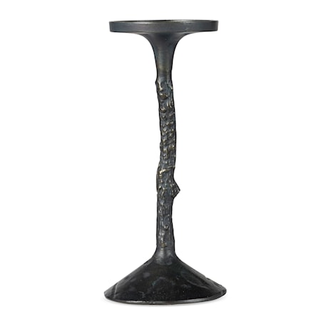 Pillar Candle Holder Blackened Gold - 11.5"H