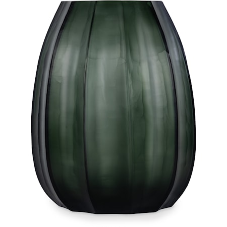 Loire Light Green Steel Glass Vase - Medium