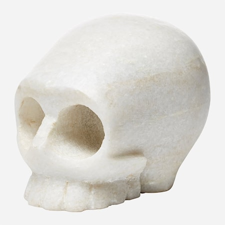 Día de los Muertos White Marble Skull