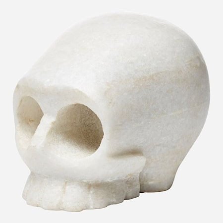 Día de los Muertos White Marble Skull