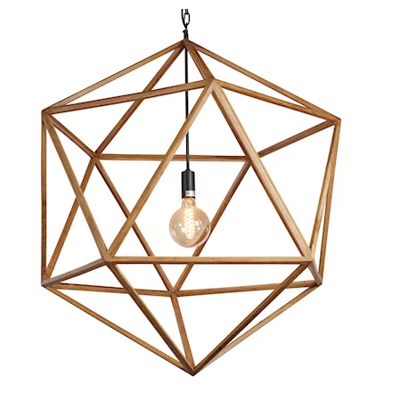 Wooden Polyhedron Chandelier - Large
