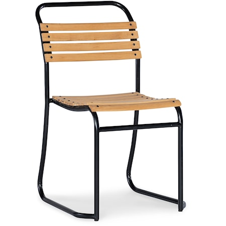 Wood Slatted Stacking Chair