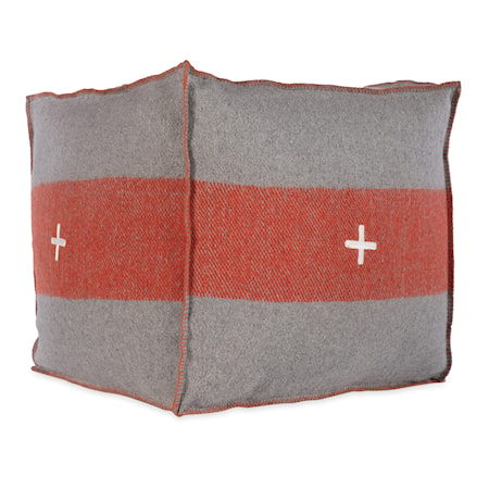 Swiss Army Pouf 24x24x24 Grey/Orange