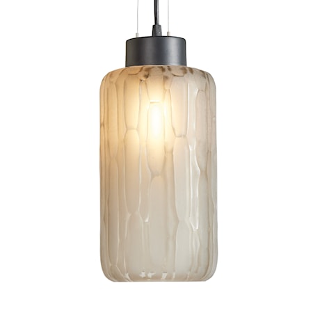 Dune Glass Cyliner Pendant - Smoke