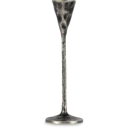 Antique Nickel Cone Candleholder - Small