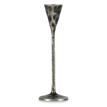 Antique Nickel Cone Candleholder - Small