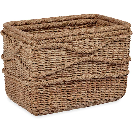 Wave Seagrass Rectangle Basket