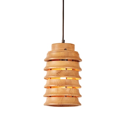 Oak Wood Stacked Pendant - Small