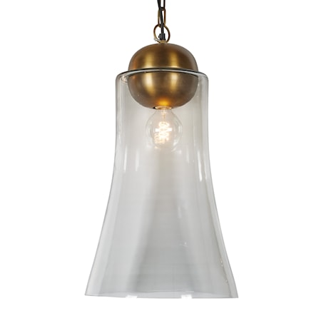 Glass Belle Pendant with Brass Hardware