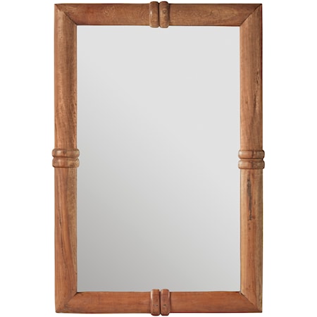 Rectangular Mirror with Wooden Spool Frame