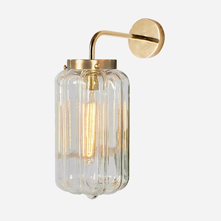 Clear Deco Opaline Glass Wall Lamp