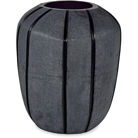 Simius Soft Black Glass Blown Vase
