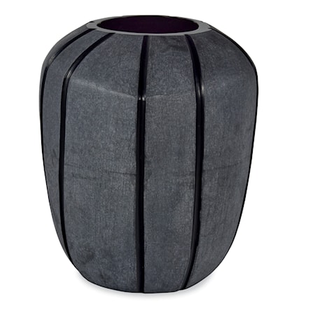 Simius Soft Black Glass Blown Vase