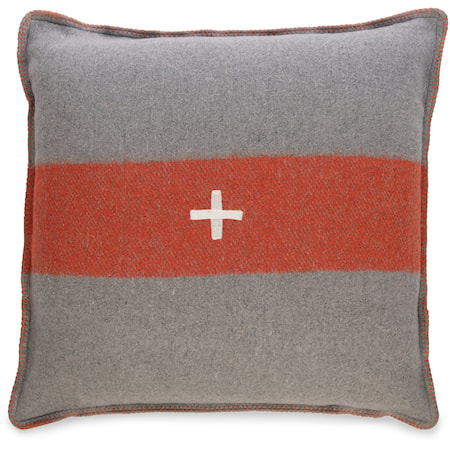 Swiss Army Pillow Cover 28x28 Grey/Orange
