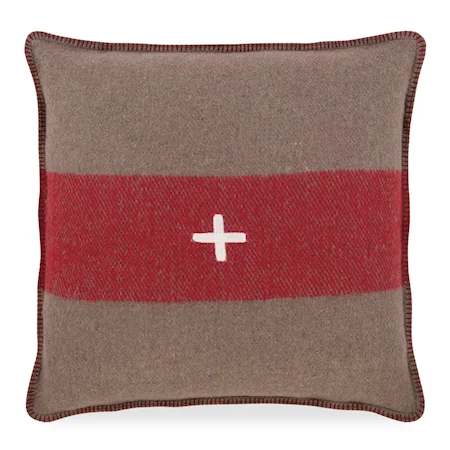 Swiss Army Pillow Cover 24x24 Brown/Red