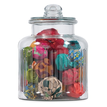 Glass Jar Décor w/ Textile Balls