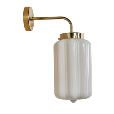 White Deco Opaline Glass Wall Lamp