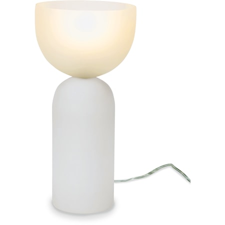 Wide Top Smooth White Luxury Lamp - Small