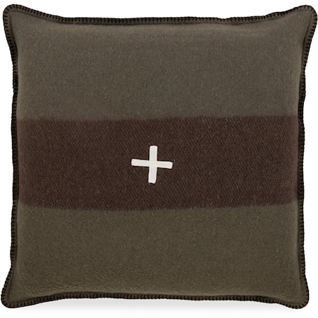 Swiss Army Pillow Cover 28X28 Green/Brown