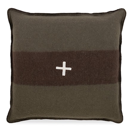 Swiss Army Pillow Cover 28x28 Green/Brown