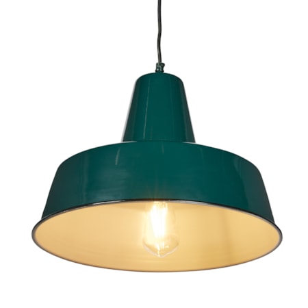 Retro Rondeau Enamel Pendant Light - Green