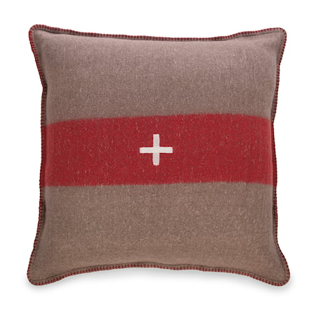 Swiss Army Pillow Cover 28x28 Brown/Red