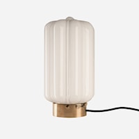 Handblown Polish White Deco Opaline Glass Table Lamp