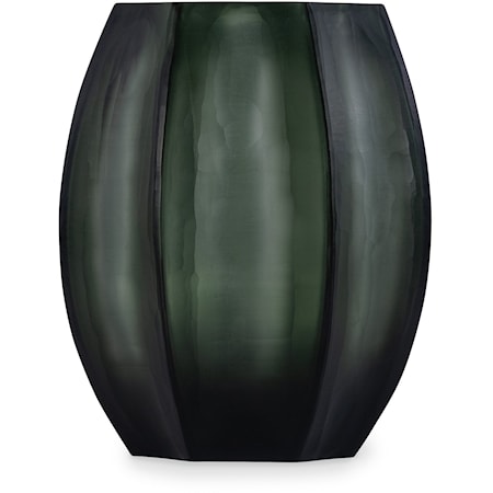 Loire Light Green Steel Glass Vase - Small