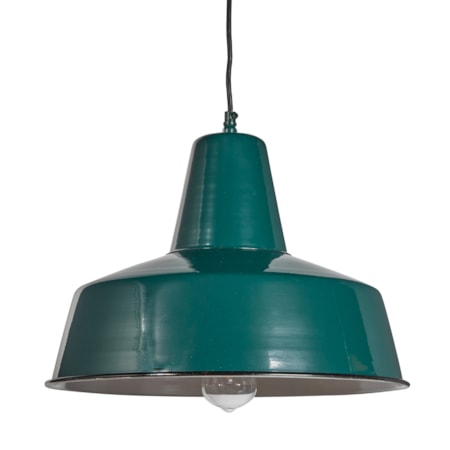 Retro Rondeau Enamel Pendant Light - Green