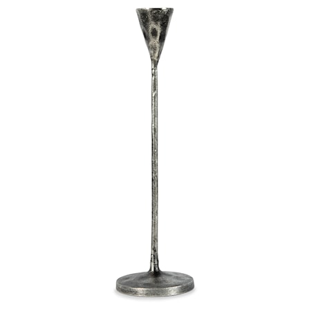 Antique Nickel Cone Candleholder - Large