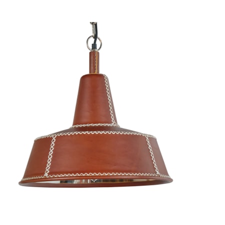 Leather Cone Pendant W/ Baseball Stitching