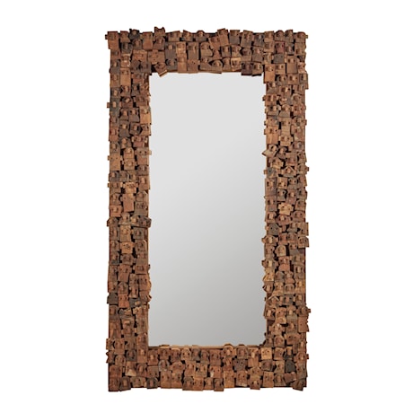 Mirror with Wooden Mask Frame