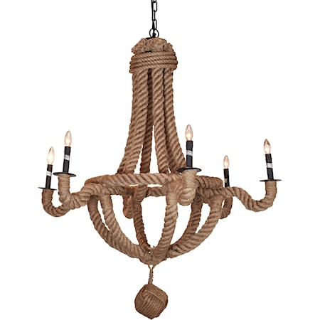 Rope Chandelier with 6 Arms