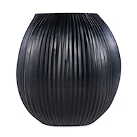 Seine Black Sculptural Glass Vase - Medium