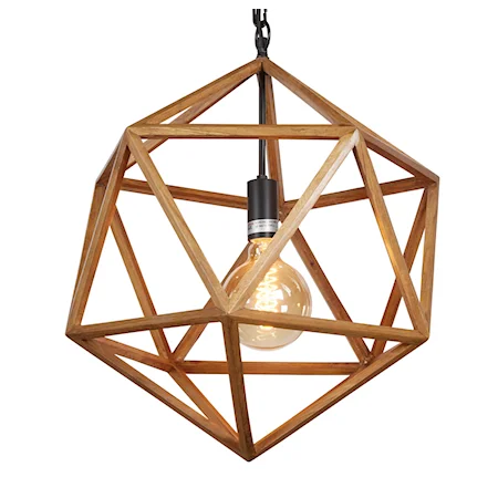 Wooden Polyhedron Chandelier - Small