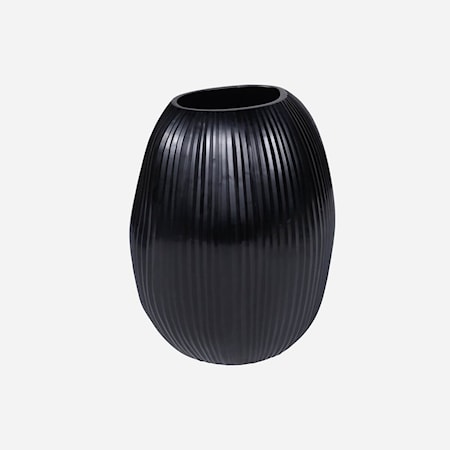 Seine Black Sculptural Glass Vase - Large