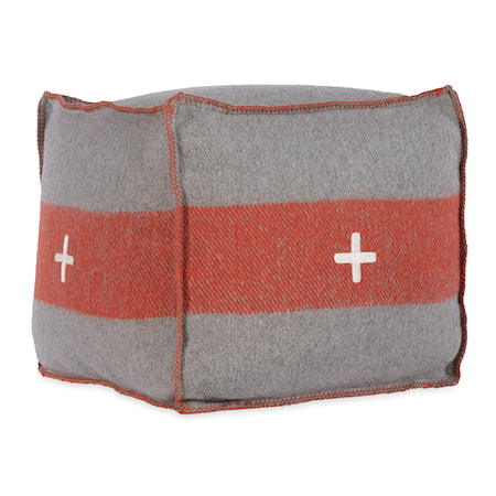 Swiss Army Pouf 18x18x18 Grey/Orange