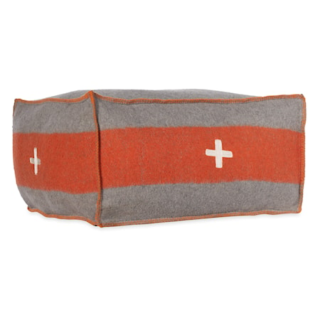 Swiss Army Pouf 24x24x13 Grey/Orange