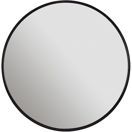 Black Iron Frame Pur Round Mirror