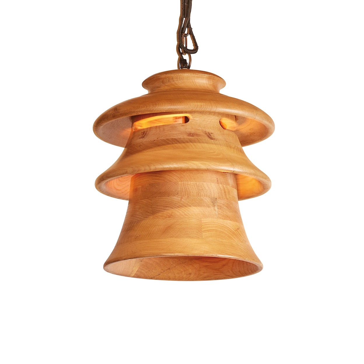 BOBO Intriguing Objects BOBO Intriguing Objects Oak Wood Tiered Pendant Light