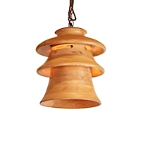 Oak Wood Tiered Pendant Light