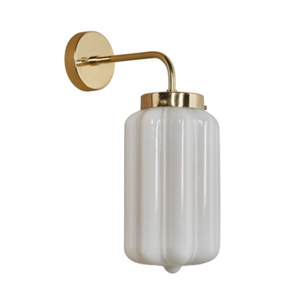 White Deco Opaline Glass Wall Lamp