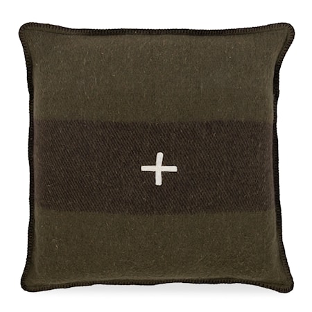 Swiss Army Pillow Cover 24x24 Green/Brown