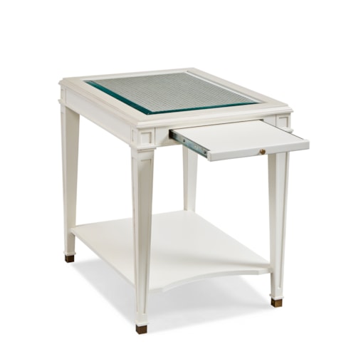 Coastal Rectangular 1-Shelf End Table with Pull-Out Shelf