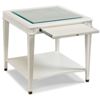 Coastal Square 1-Shelf Lamp Table with Pull-Out Shelf