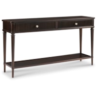 Transitional Rectangular 2-Drawer Console Table with Shelf