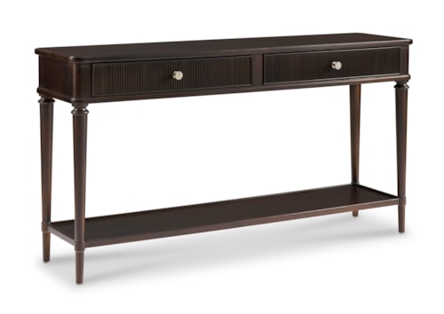 Transitional Rectangular 2-Drawer Console Table with Shelf