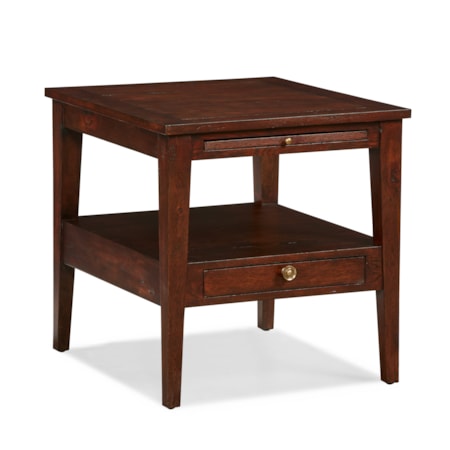 Square Oak Side Table w/Storage