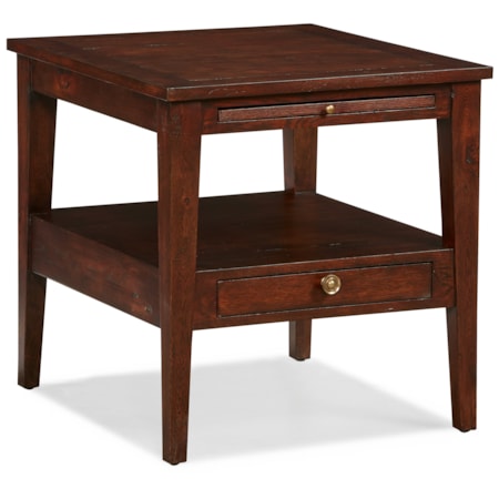 Square Oak Side Table w/Storage